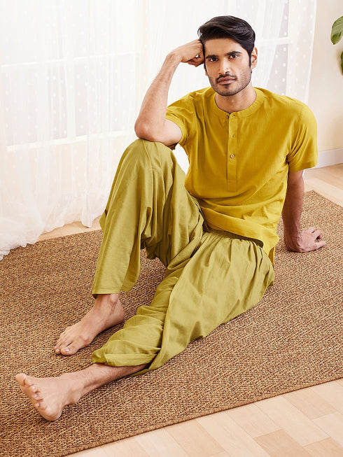 Men's Mustard Cotton Dhoti